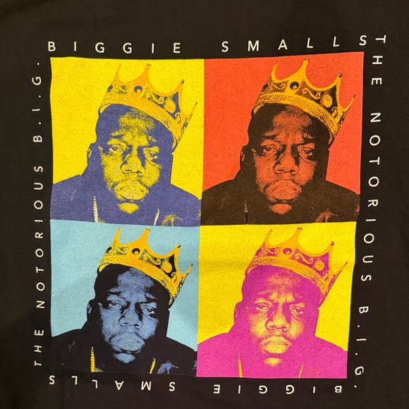 The Notorious B.I.G. Other - Biggie Smalls Black Short-Tee Pop-Art Squares vintage band t-shirt hip-hop